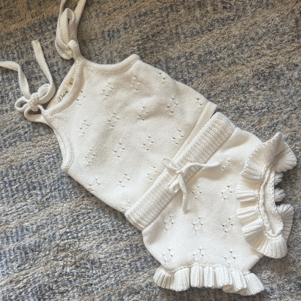 Boutique Knit Ruffle NB Set